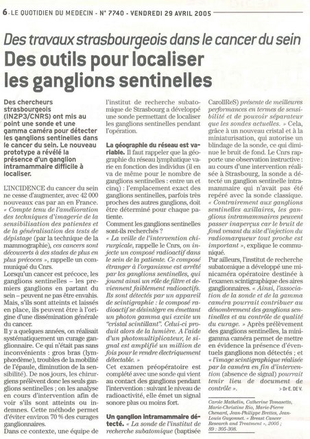 cancer, actualités, mammographie, ganglion