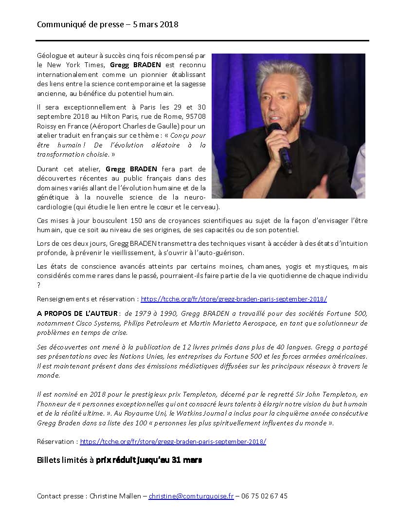 Communiqué de presse Gregg Braden-1